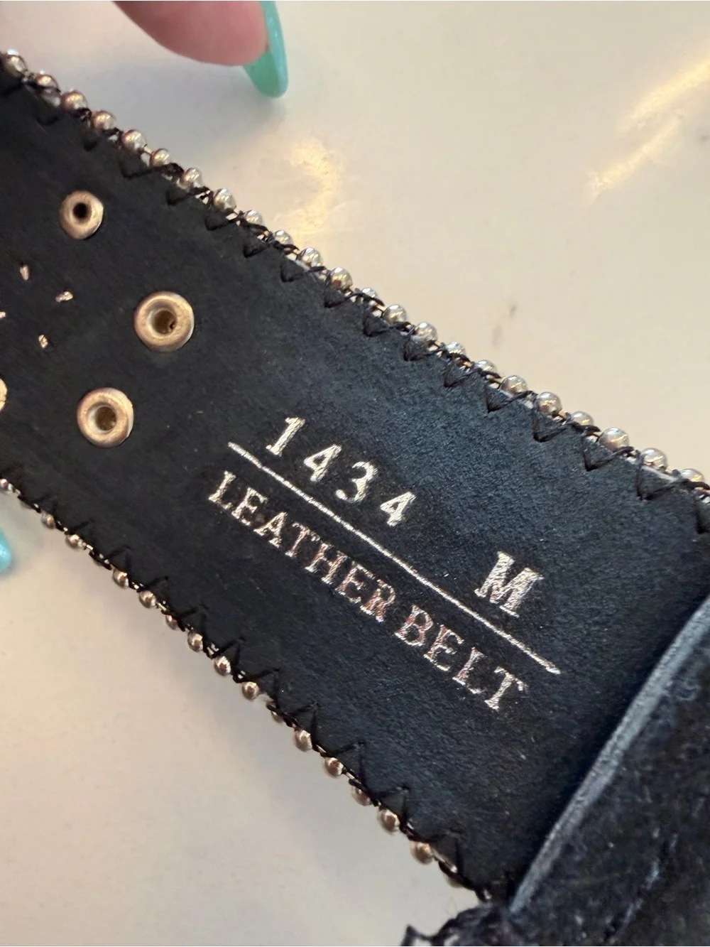 Black Western Rhinestone Studded Belt with Decorative Silver Buckle